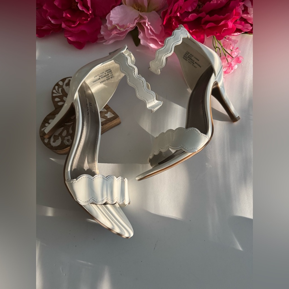 Worthington White Heeled Sandals with Ankle Strap